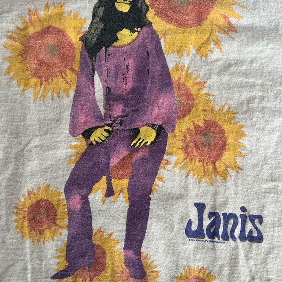 VINTAGE SINGLE STITCH Janis Joplin 100 percent cotton t -shirt 🎸🎸🎸 size XL - Picture 2 of 7